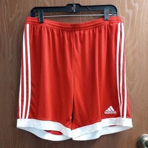 Adidas Scarlet Sports Shorts with White Accents Size XL